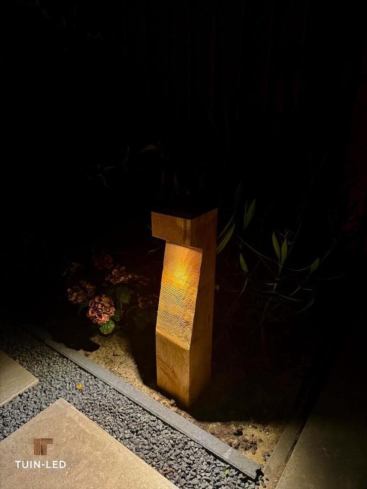 Tuinverlichting hout, Tuin en Terras, Buitenverlichting, Nieuw, Staande lamp, Hout, Minder dan 50 watt, Netvoeding, Led, Ophalen of Verzenden