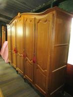 barok eiken 5 deurs kleerkast linnenkast hang en leg  495,00, Barok queen anne stijl, 200 cm of meer, Met hangruimte, Eikenhout