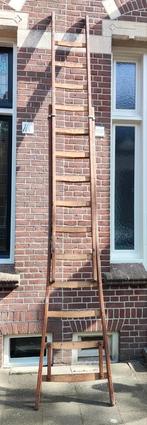 Houten ladder, uitschuifbaar, Doe-het-zelf en Verbouw, Ladders en Trappen, Ophalen, Gebruikt