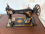 Antieke Singer naaimachine tafelmodel met gietijzeren onders, Antiek en Kunst, Antiek | Naaimachines, Ophalen