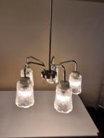 Vintage kroonluchter mid century chroom en glas, Ophalen, ,, ,, ,