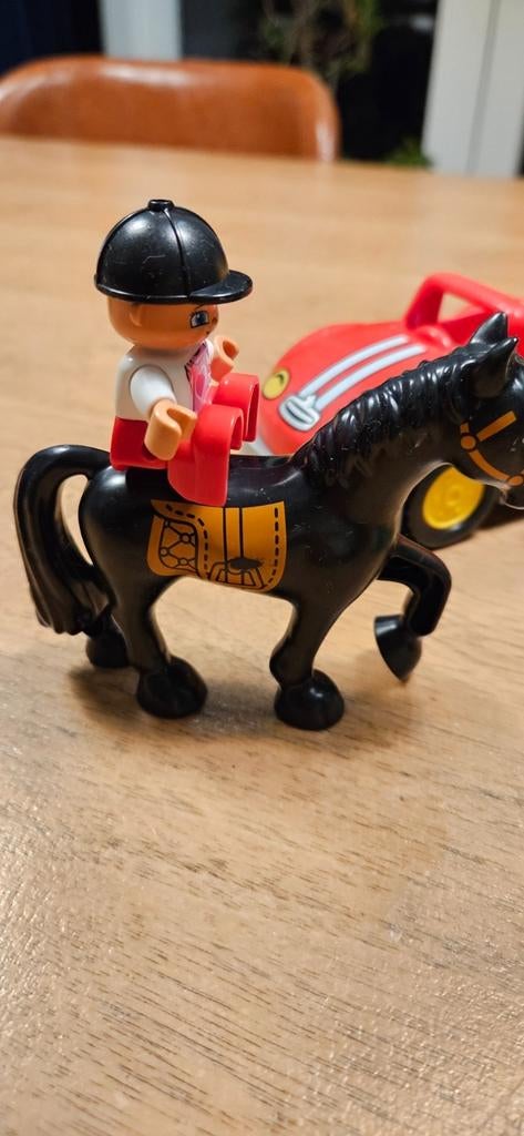 Duplo Paardentrailer Set, Ophalen, Gebruikt, Complete set, Duplo