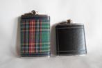 Hip Flask Stewart Black Tartan / Leer 2x, Verzamelen, Ophalen of Verzenden, Overige soorten, Nederland, Overige typen