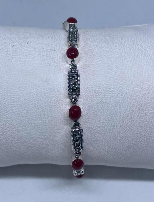 Zilveren Armband met Carneool, Sieraden, Tassen en Uiterlijk, Armbanden, Nieuw, Zilver, Rood, Met edelsteen, Ophalen