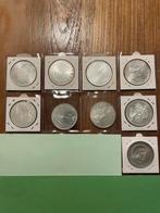 Serie 50 gulden munten 9 stuks, Koningin Beatrix, Zilver, Ophalen of Verzenden, Losse munt