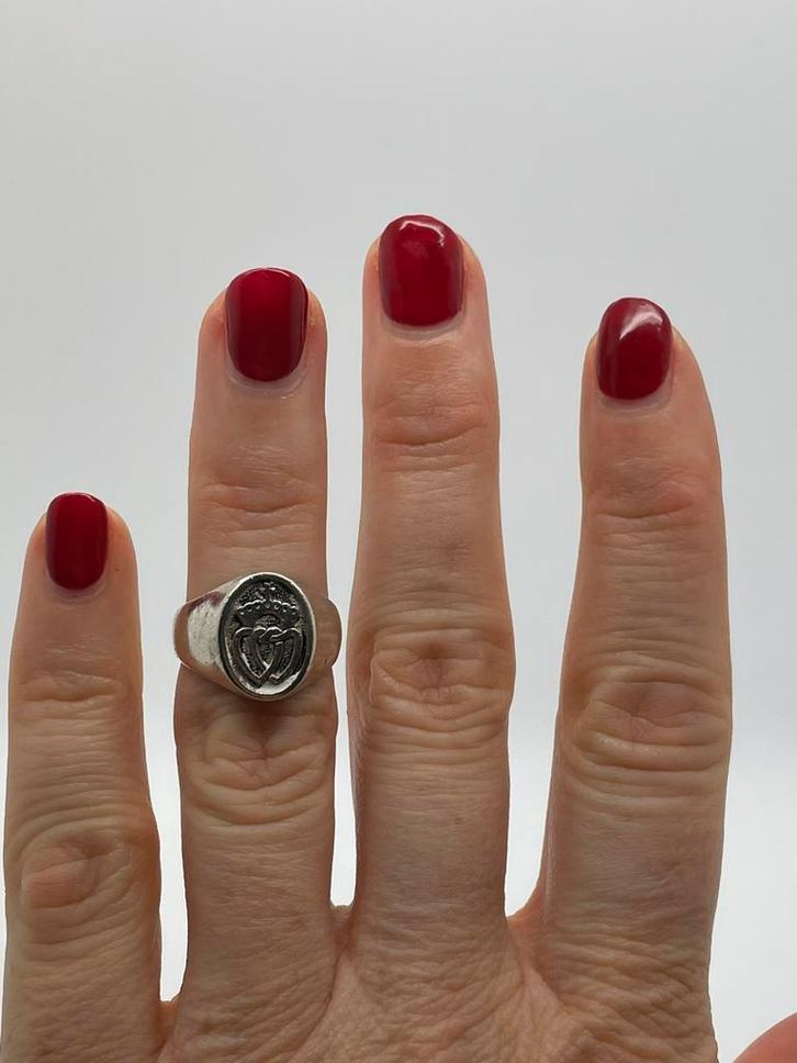 A62 Prachtige zilvern Claddagh ring maat 16,25, Sieraden, Tassen en Uiterlijk, Ringen, Dame, Kleiner dan 17, Zilver, Zilver, Ophalen of Verzenden