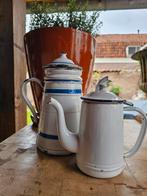 Antiek brocante vintage emaille koffiepot theekan, Ophalen of Verzenden