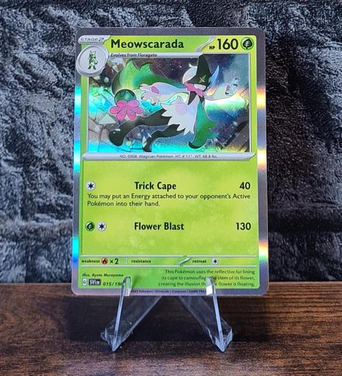 Meowscarada Holo 015/198 Scarlet & Violet, Hobby en Vrije tijd, Verzamelkaartspellen | Pokémon, Nieuw, Losse kaart, Foil, Verzenden