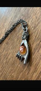 Hamsa Hand Fatima met Rode Steen, Sieraden, Tassen en Uiterlijk, Kettingen, Ophalen of Verzenden, Zo goed als nieuw, Met edelsteen