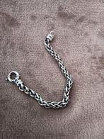 Stalen vossenstaart armband dame, 21 cm, Ophalen of Verzenden, Zo goed als nieuw, Zilver, Staal
