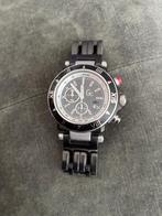 Luxe sportieve GC horloge zwart rood, Overige merken, Staal, Gebruikt, Staal