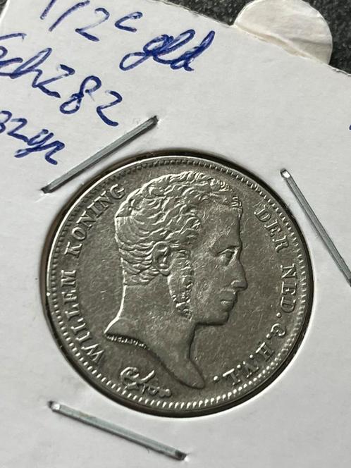 Zeldzame halve gulden 1829B mooi exemplaar, Postzegels en Munten, Munten | Nederland, ½ gulden, Koningin Wilhelmina, Ophalen of Verzenden