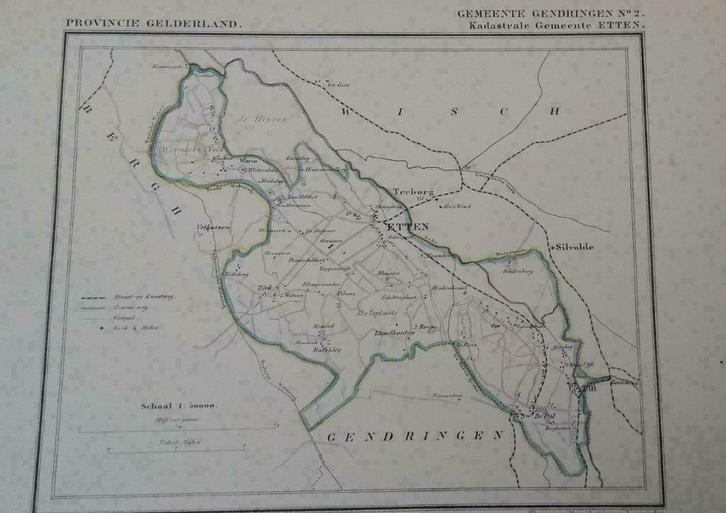 82 / Gendringen no 2 / Etten / Ulft   Litho Kuyper GLD 1867, Antiek en Kunst, Kunst | Litho's en Zeefdrukken, Ophalen of Verzenden