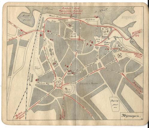 1906 - Nijmegen stadsplan, Boeken, Atlassen en Landkaarten, Landkaart, Nederland, 1800 tot 2000, Ophalen of Verzenden