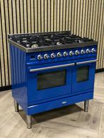 Prachtig Boretti Fornuis Babyblauw Gas 100cm + 2 Ovens UNIEK, Magnetron, 60 cm of meer, Zo goed als nieuw, Energieklasse A of zuiniger