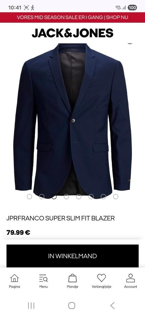 JACK & JONES PREMIUM Blazer - Donkerblauw - XL (valt als L), Kleding | Heren, Kostuums en Colberts, Nieuw, Maat 56/58 (XL), Blauw