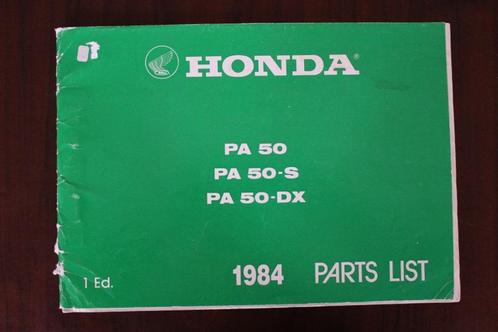 HONDA PA50 PA50S DX camino 1984 parts list onderdelen boek, Fietsen en Brommers, Handleidingen en Instructieboekjes, Ophalen of Verzenden