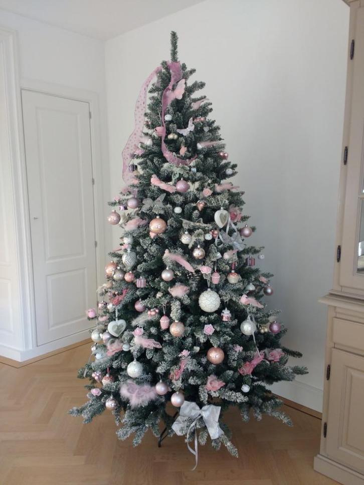 Grote set 100+ kerstboomversiering in roze: ballen, bloemen, Diversen, Kerst, Ophalen of Verzenden