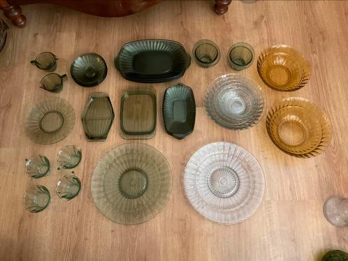 Lot Neerlandia Copier Leerdam, Antiek en Kunst, Antiek | Glas en Kristal, Ophalen of Verzenden