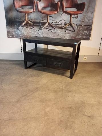 Nieuw industrieel tv meubel Britt zwart mango 100cm nu €120 beschikbaar voor biedingen