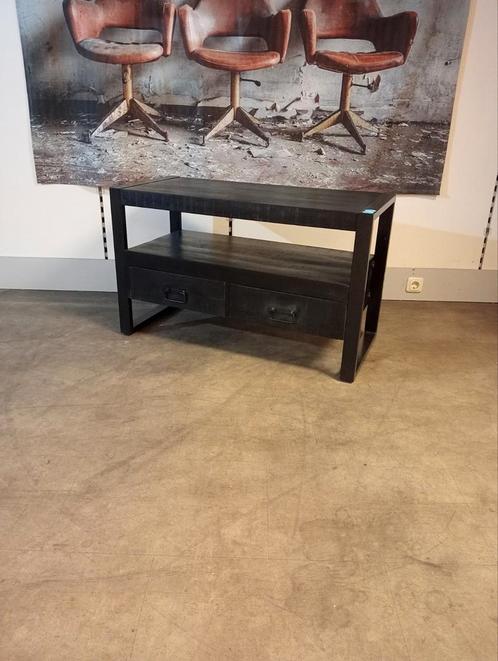 Nieuw industrieel tv meubel Britt zwart mango 100cm nu €120, Huis en Inrichting, Woonaccessoires | Overige, Nieuw, Ophalen