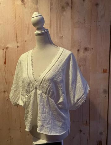 Zara witte linnen blouse beschikbaar voor biedingen
