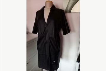 * Zwarte Leren Tuniek Jurk - Claudia Sträter 40/42 * Nieuw * beschikbaar voor biedingen
