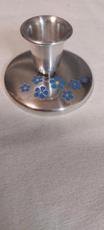 Meka denmark kandelaar emaille bloemen blauw geel, Overige materialen, Gebruikt, Overige kleuren, Ophalen of Verzenden