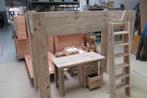 Stevige hoogslaper, steigerhout 200x90 of 200x200, Ophalen, Nieuw, Eenpersoons, Hoogslaper
