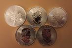 Canadese Maple Leafs 2021 (5x1oz) NOG 3 SETJES BESCHIKBAAR, Verzenden, Zilver