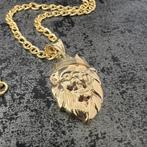 14k gouden ketting met leeuw hanger prachtig schakel, Ophalen of Verzenden, Nieuw, Goud