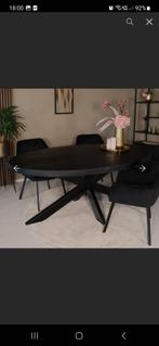 Zwarte Mangohouten Eettafel Ovaal 160cm - Nieuw!, Huis en Inrichting, Ophalen of Verzenden