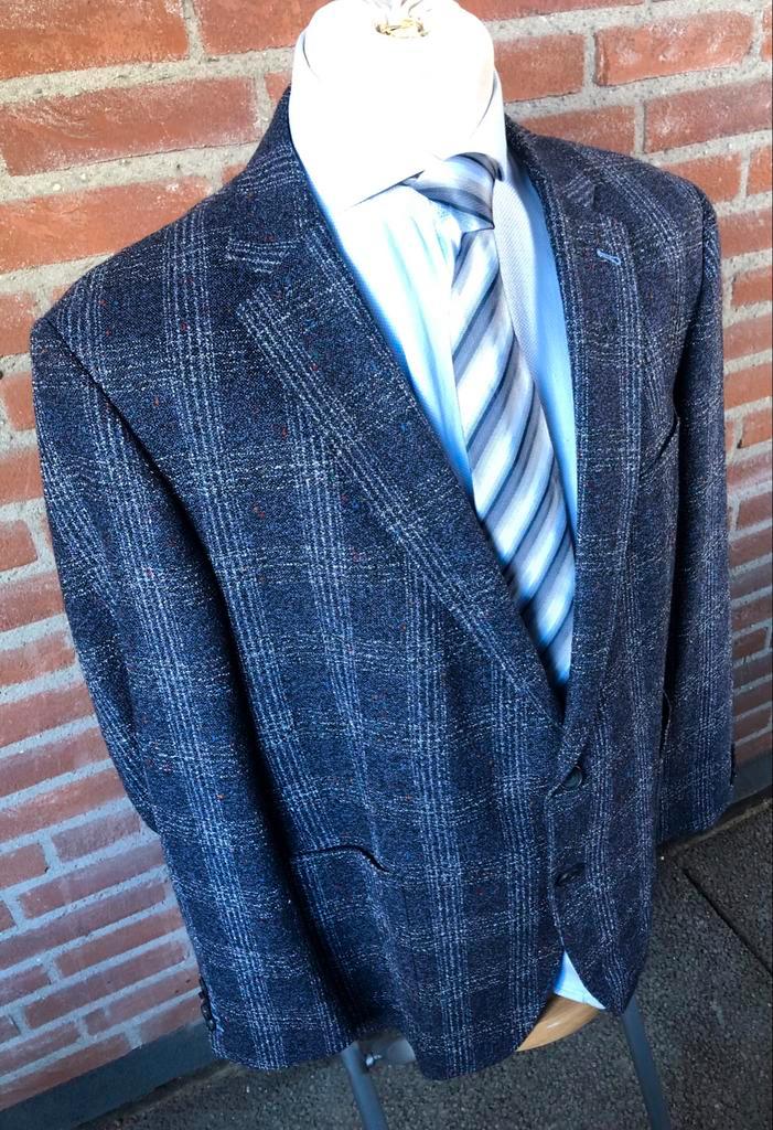 ZGAN Digel Bottoli blazer blauw met ruit 50 wol Mt 58, Kleding | Heren, Kostuums en Colberts, Zo goed als nieuw, Maat 48/50 (M)