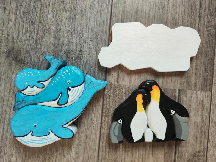 Houten Speelgoed Dieren en IJsberg, Kinderen en Baby's, Speelgoed | Houten speelgoed, Zo goed als nieuw, Ophalen of Verzenden