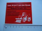 sticker oud Bergharen grondwerk grondverzet vd BROEK wijchen, Verzenden, Zo goed als nieuw, Bedrijf of Vereniging