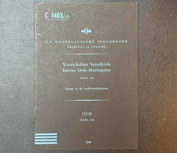 Zakboekje NS ‘Voorschriften interne orde-maatregelen’ (1960) beschikbaar voor biedingen