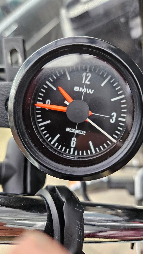 BMW tijdklokje, witte cijfers voor /6 types, 1974, zeldzaam, Motoren, Onderdelen | BMW, Gereviseerd, Ophalen
