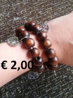 Sieraden: Armbanden – bruine kralen, Ophalen of Verzenden, Zo goed als nieuw, Bruin, Overige materialen