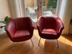 2 mooie rode fauteuils van Gerard van de Berg, Huis en Inrichting, Fauteuils, 75 tot 100 cm, Minder dan 75 cm, Modern, Gebruikt