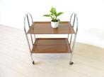retro vintage bijzettafel tafel serveerwagen jaren 70, Huis en Inrichting, Tafels | Sidetables, Gebruikt, 50 tot 100 cm, ., Vintage