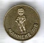 Manneke PIS grijs op zilverkleurig speldje ( U_082a ), Verzenden, Zo goed als nieuw, Figuurtje, Speldje of Pin