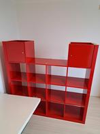 Rode Kallax kast met 14 vakken + 2 kastjes, Ophalen, Overige materialen, 150 tot 200 cm, Modern