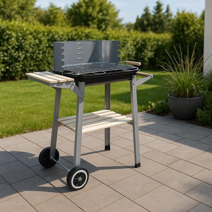 Gardebruk Barbecue Wagen RVS – Spit & Windscherm, Tuin en Terras, Barbecue-accessoires, Nieuw, Ophalen of Verzenden