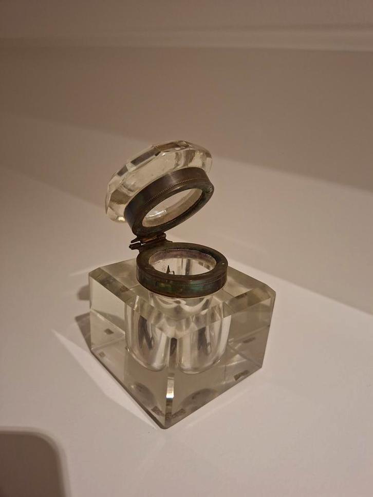 Antiek kristallen inktpotje, Antiek en Kunst, Antiek | Glas en Kristal, Ophalen