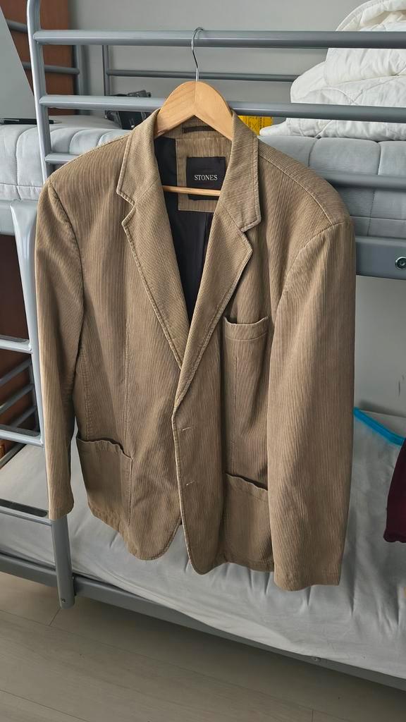 Heren Colbert XL Crème Ribstof - Zeer Goed!, Kleding | Heren, Kostuums en Colberts, Zo goed als nieuw, Maat 56/58 (XL), Beige