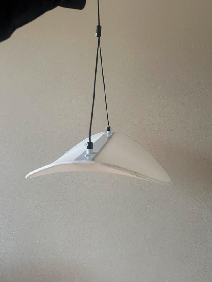 Japandi Hanglamp Wit, Huis en Inrichting, Lampen | Hanglampen, Gebruikt, Minder dan 50 cm, Stof, Ophalen