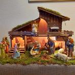 Kerststal en kerstgroep Marolin Papier Maché Duitsland, Antiek en Kunst, Ophalen