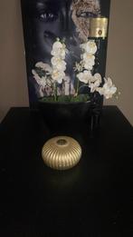 Waxinelichthouder goudkleurig, Huis en Inrichting, Ophalen, Zo goed als nieuw, Metaal, Minder dan 25 cm