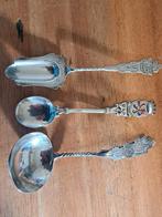 3 zilveren lepels koffie suiker en room, Antiek en Kunst, Ophalen of Verzenden