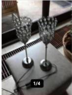 2 lampjes zilver/glas H45cm Br13cm, Doe-het-zelf en Verbouw, Kozijnen en Schuifpuien, Raamkozijn, Ophalen of Verzenden, Zo goed als nieuw